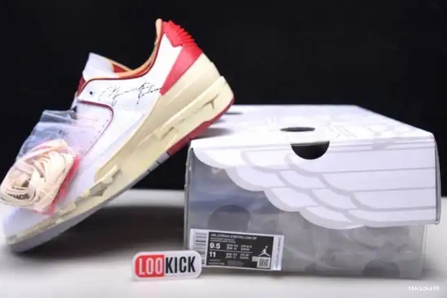 Reps TBkick DJ4375-106 Off-White 2 Low Retro White Red SP Jordan 0407